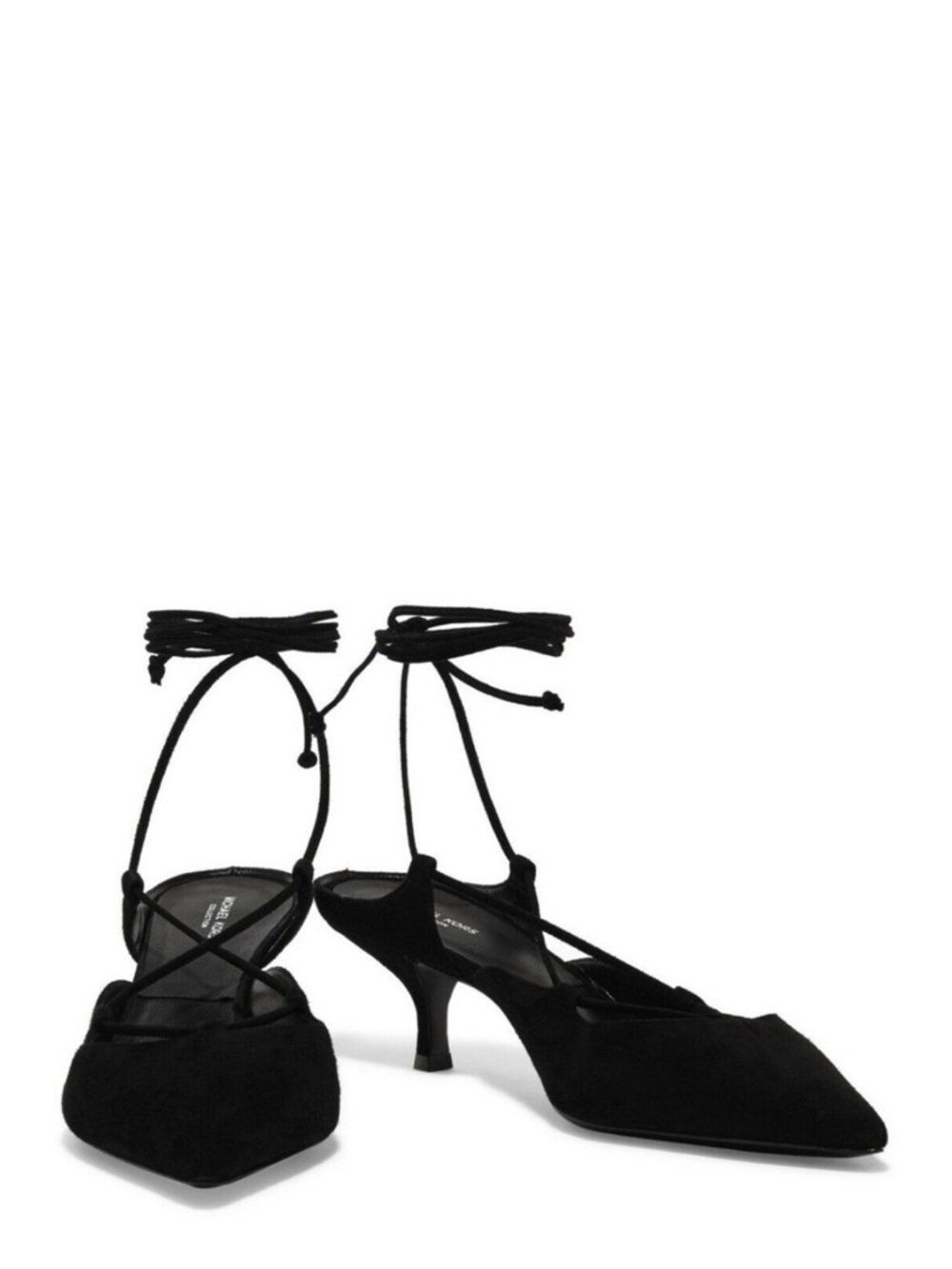 NEW Michael Kors Collection Black Suede Kitten Heels Euro Mules 37 = US 7 New